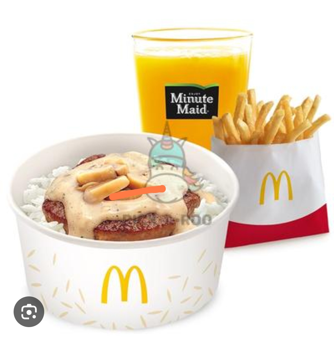 1 pc Mushroom pepper steak with Regular fries &  Small drink