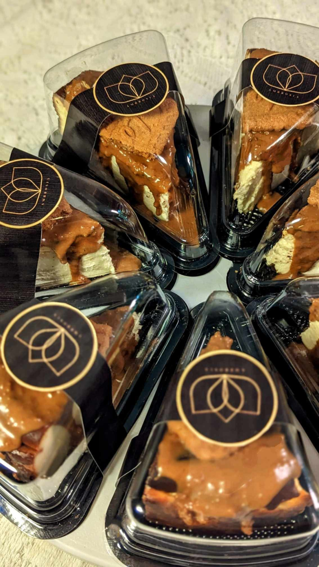Slice of Biscoff Burnt Basque Cheesecake