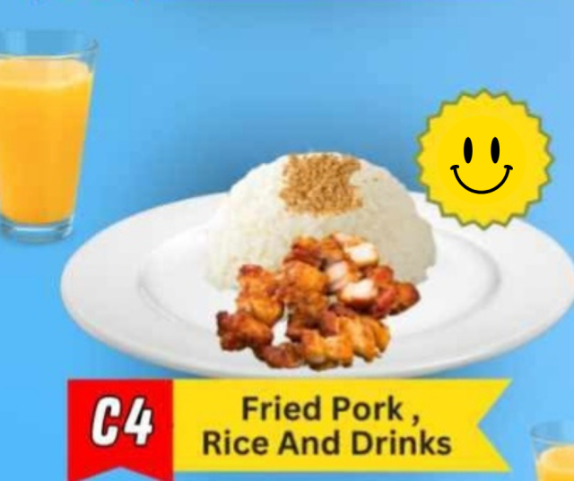 C4 - Fried Pork, Rice and Drinks
