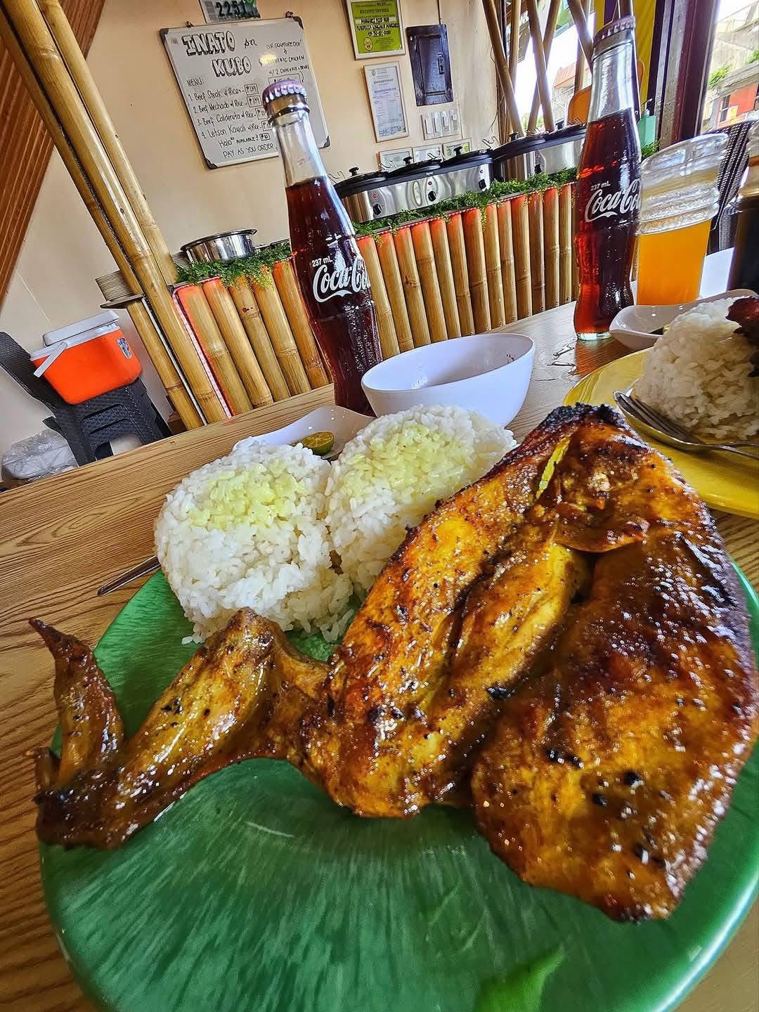 Turmeric chicken inato with 2cups rice and drink (swakto)